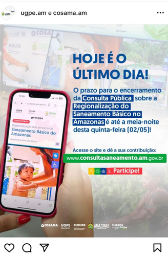 Perfil ugpe.am no Instagram